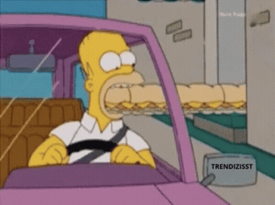 Homer Simpson Driving Pink Car Trendizisst Box GIF