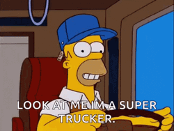 Homer Simpson Driving Truck Fail GIF
