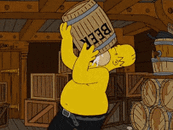 Homer Simpson Drooling Beer Drum GIF