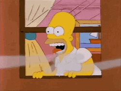 Homer Simpson Drooling Smile Smoke GIF