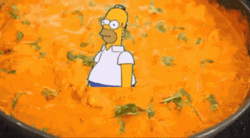Homer Simpson Drowning In Curry GIF