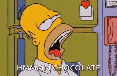 Homer Simpson Eating Chocolate GIF