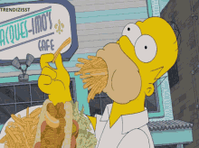 Homer Simpson Eating French Fries