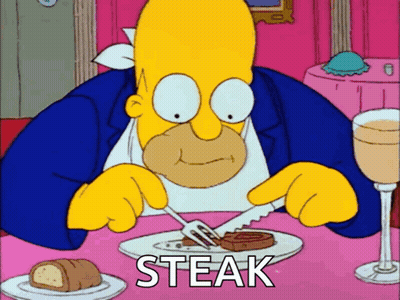 Homer Simpson Eating Steak GIF