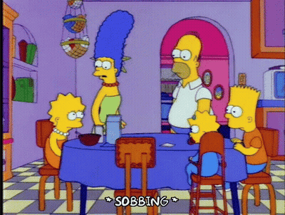Homer Simpson Family Sobbing At Table GIF
