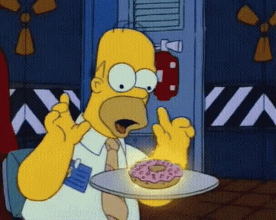 Homer Simpson Flipping Off With Donut GIF