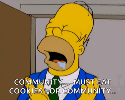 Homer Simpson From The Simpsons Is Crying And Says Community Must Eat Cookies For Community GIF