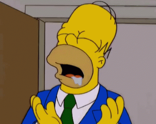 Homer Simpson From The Simpsons Is Crying With His Eyes Closed GIF