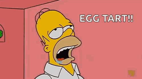 Homer Simpson From The Simpsons Is Screaming With His Mouth Open And The Words Egg Tart Written Below Him . GIF