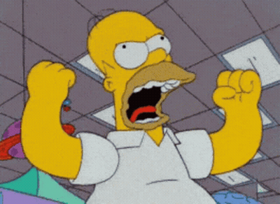 Homer Simpson From The Simpsons Is Screaming With His Mouth Wide Open GIF
