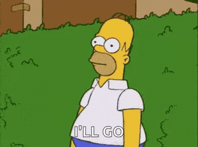 Homer Simpson From The Simpsons Is Standing In A Grassy Field . GIF
