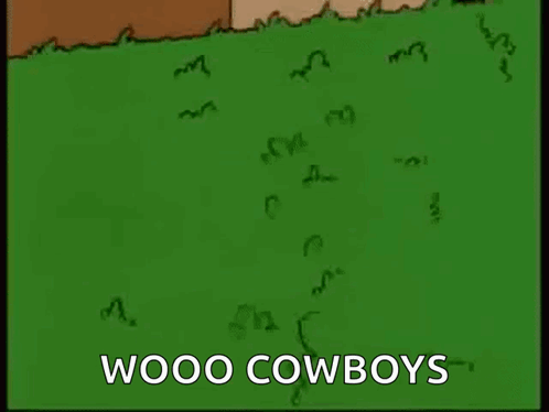 Homer Simpson From The Simpsons Is Standing In A Grassy Field And Saying `` Woo Cowboys '' . GIF