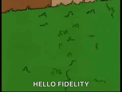 Homer Simpson From The Simpsons Is Standing In A Grassy Field And Says `` Hello Fidelity '' . GIF