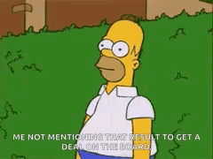 Homer Simpson From The Simpsons Is Standing In A Grassy Yard And Talking About Not Mentioning That Result To Get A Deal GIF