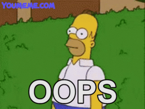 Homer Simpson From The Simpsons Is Standing In The Grass With The Words Oops Behind Him GIF
