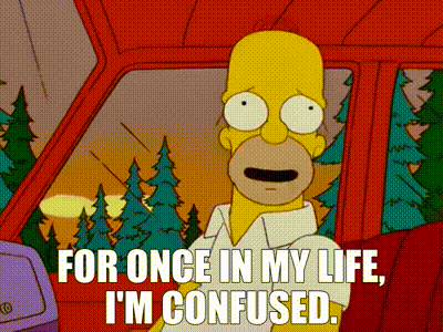 Homer Simpson From The Simpsons Says " For Once In My Life I 'M Confused . " GIF