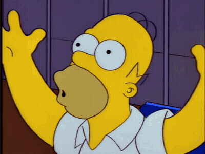 Homer Simpson Funny Face Hands In Air GIF