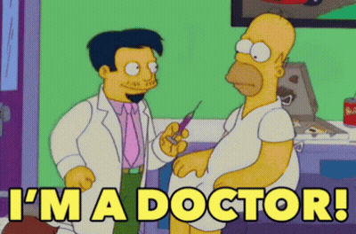 Homer Simpson Getting Vaccine From Doctor GIF