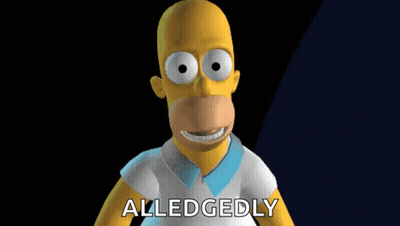 Homer Simpson Giving A Peace Sign With The Word Alledgedly Below Him GIF