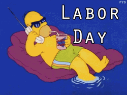 Homer Simpson Good Morning Happy Labor Day  GIF