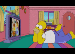Homer Simpson Happily Watching Tv