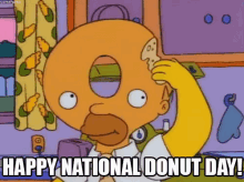 Homer Simpson Happy National Donut Day Head Bite  GIF