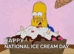 Homer Simpson Happy National Ice Cream Day GIF