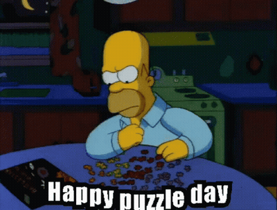Homer Simpson Happy Puzzle Day GIF