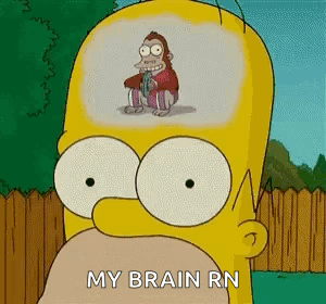 Homer Simpson Has A Monkey In His Brain . GIF