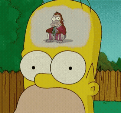 Homer Simpson Has A Picture Of A Monkey In His Head GIF