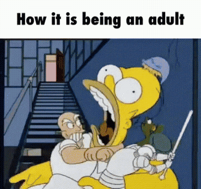 Homer Simpson Held By Man With Sword GIF