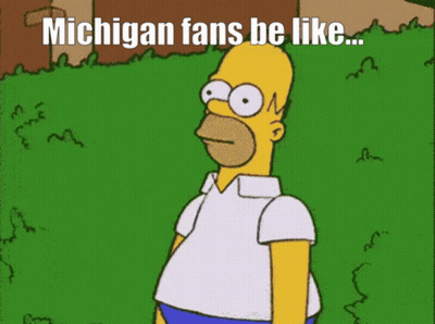 Homer Simpson Hiding Behind Bush Michigan Fans Be Like GIF