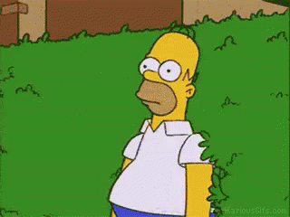 Homer Simpson Hiding Behind Hedge GIF
