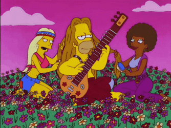 Homer Simpson Hippie GIF