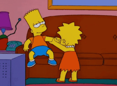Homer Simpson Holding Baby With Bart And Marge GIF