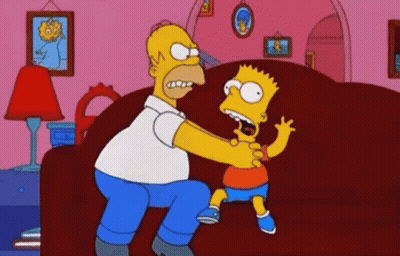 Homer Simpson Holding Bart GIF