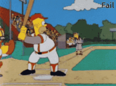 Homer Simpson Holding Baseball Bat GIF