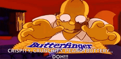 Homer Simpson Holding Butterfinger Candy GIF