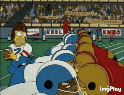 Homer Simpson Holding Football Go Elway Sign GIF