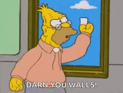 Homer Simpson Holding Glass Darn You Walls GIF