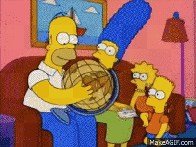 Homer Simpson Holding Globe GIF