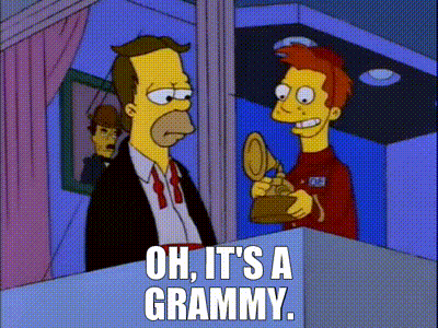 Homer Simpson Holding Grammy GIF