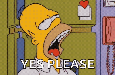 Homer Simpson Holding Heart Saying Yes Please GIF