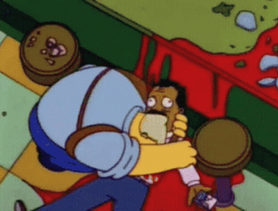 Homer Simpson Holding Man's Face GIF