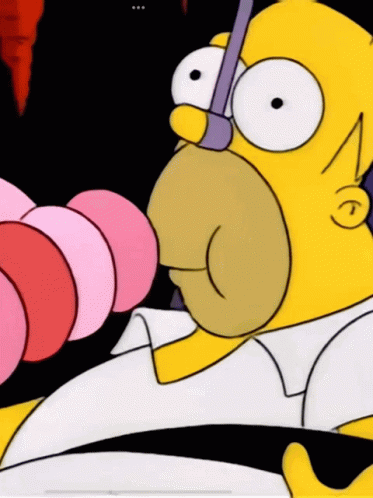 Homer Simpson Holding Pink Object GIF