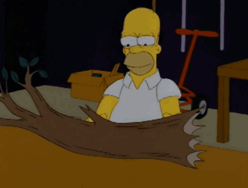 Homer Simpson Holding Tree Branch GIF