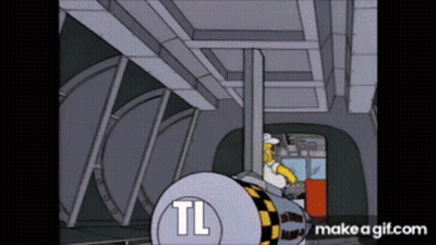 Homer Simpson in Car with TL Logo