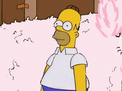 Homer Simpson In Front Of Pink Flower GIF