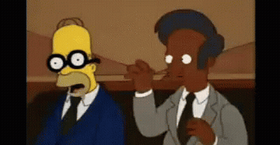 Homer Simpson In Glasses Talking To Man In Suit GIF