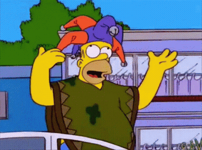 Homer Simpson In Purple Jester Hat GIF